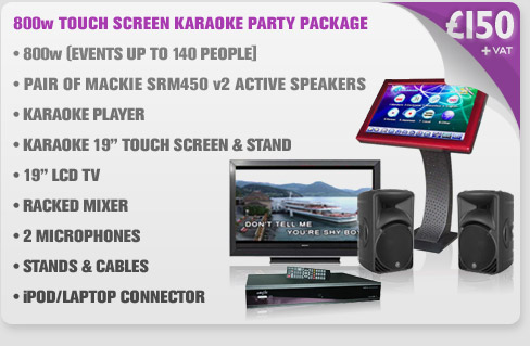 800w Touch Screen karaoke Package
