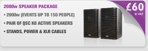 2000w QSC K8 Speaker Package With Cables & Stands