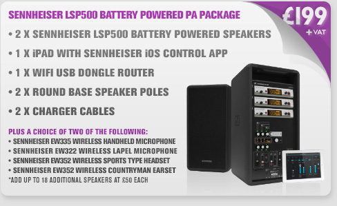 Sennheiser LSP500 Battery Powered PA Package