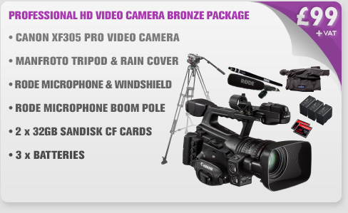 Canon XF305 Professional HD Video Camera Bronze Package