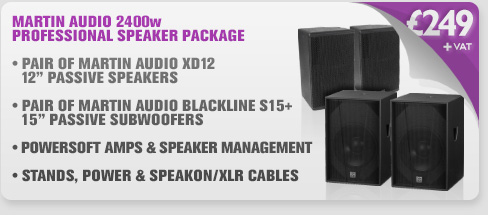Martin Audio 2400w - XD12 Mid Top & S15+ Subwoofer Package