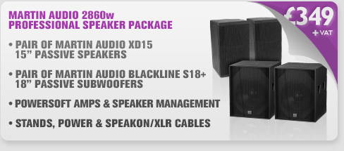 Martin Audio 2860w - XD15 Mid Top & S18+ Subwoofer Package