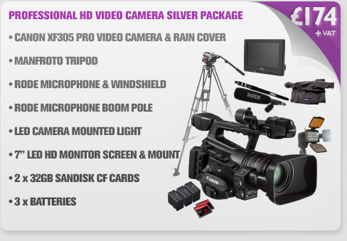 Canon XF305 Professional HD Video Camera Silver Package