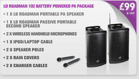 LD Roadman 102 Battery Powered Portable PA Package